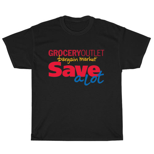Save A Lot Grocery Outlet Logo Mens Unisex Short Sleeve Black T-Shirt Size S-3XL