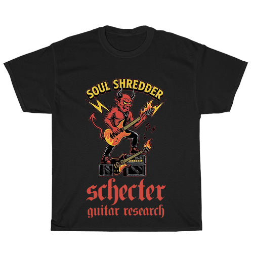 Schecter Guitar Research Logo Mens Unisex Short Sleeve Black T-Shirt Size S-3XL