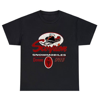 Scorpion Snowmobile Red Logo Unisex Men's T Shirt Size S to 3XL