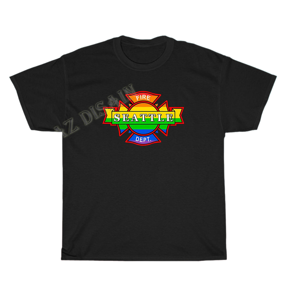 Seattle Fire Rainbow Logo Men's Unisex T Shirt Size S to 3XL