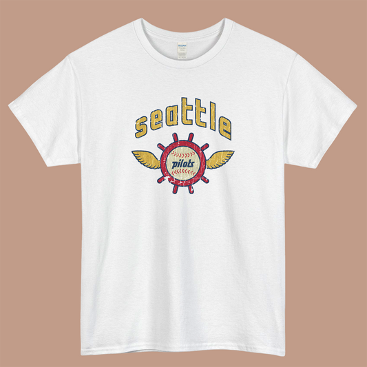 Seattle Pilots Baseball Logo Mens Unisex Short Sleeve T-Shirt Size S-3XL - P