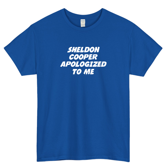 Sheldon Cooper Apologized To Me Limited LOGO short sleeve t shirt size S-3XL