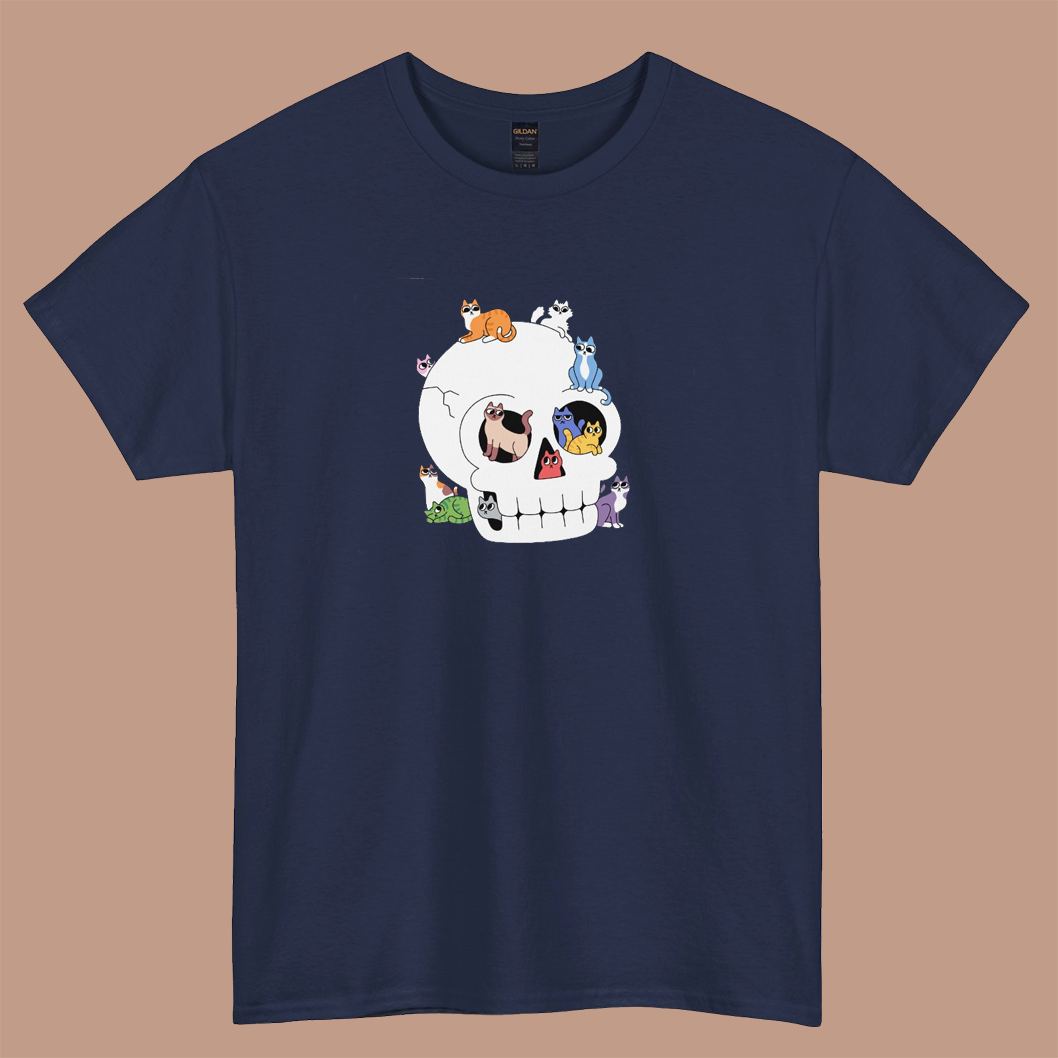 Skull is Full of Cats logo short SLEEVE T SHIRT -P