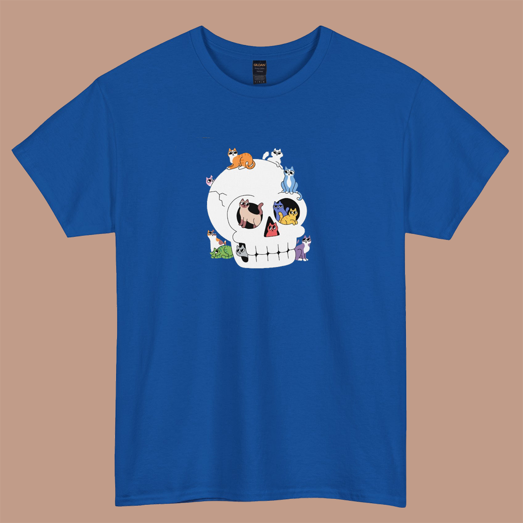 Skull is Full of Cats logo short SLEEVE T SHIRT -P