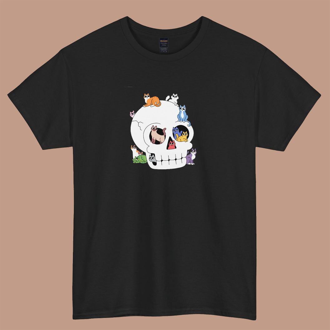 Skull is Full of Cats logo short SLEEVE T SHIRT -P