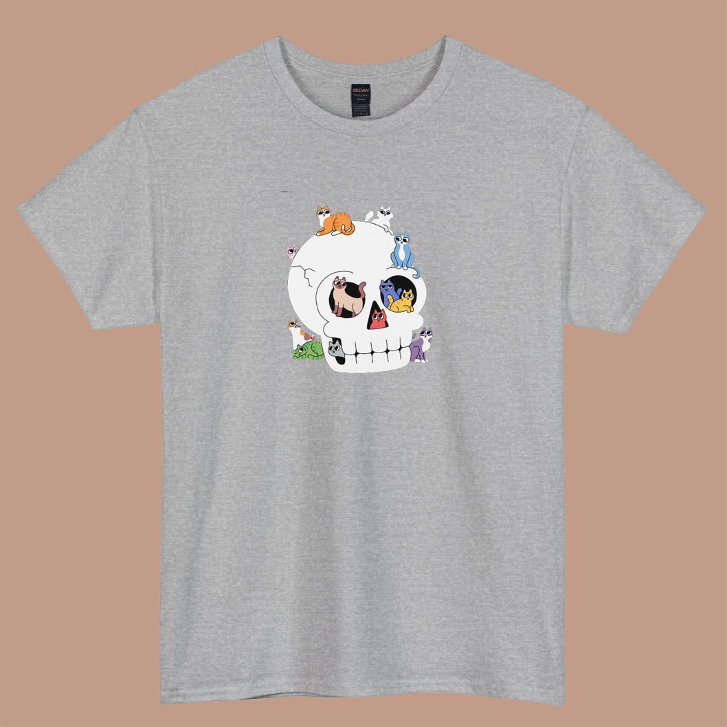 Skull is Full of Cats logo short SLEEVE T SHIRT -P