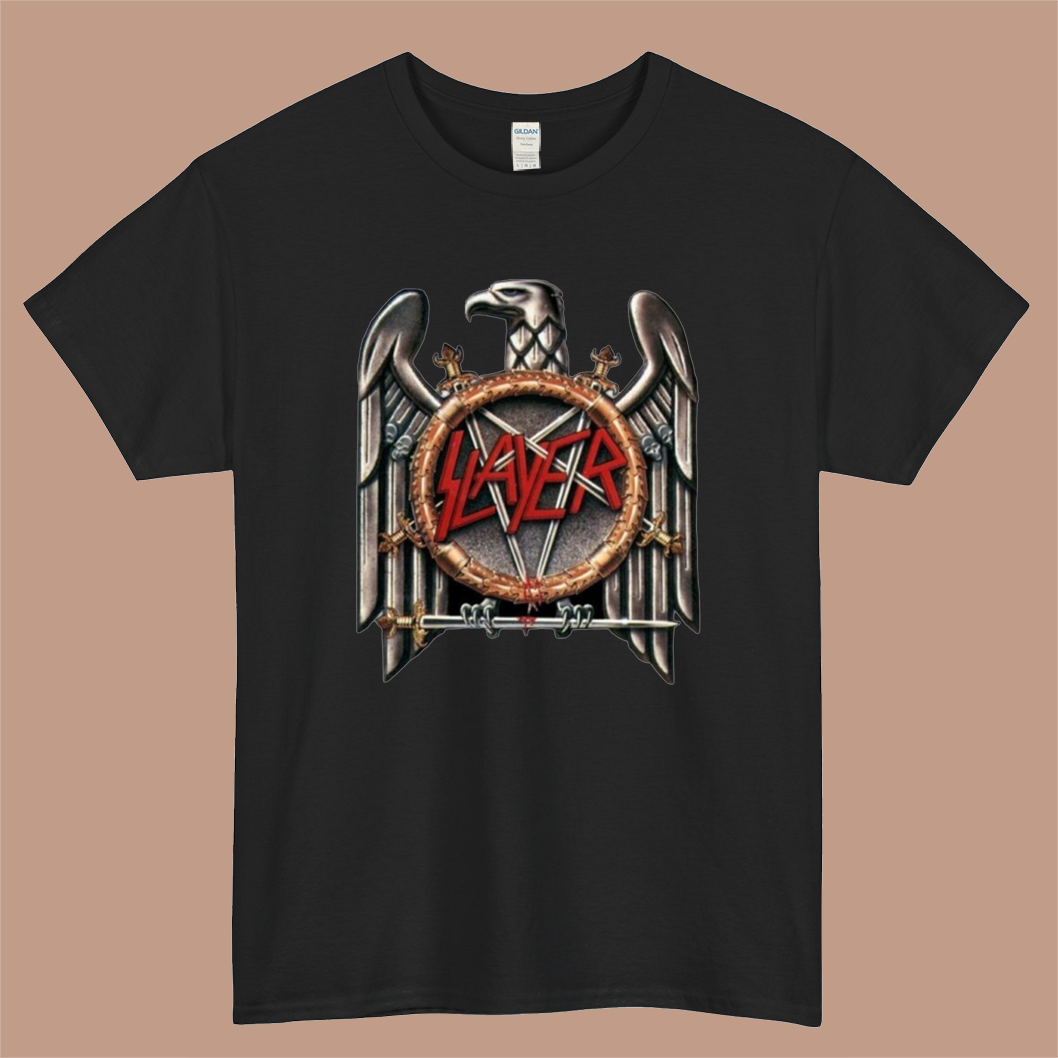 Slayer American Thrash Metal Band Logo Mens Unisex Short Sleeve Black T-Shirt Size S-3XL