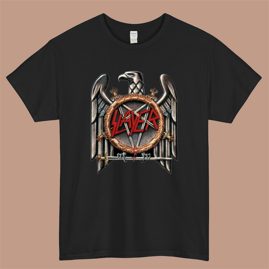Slayer American Thrash Metal Band Logo Mens Unisex Short Sleeve Black T-Shirt Size S-3XL