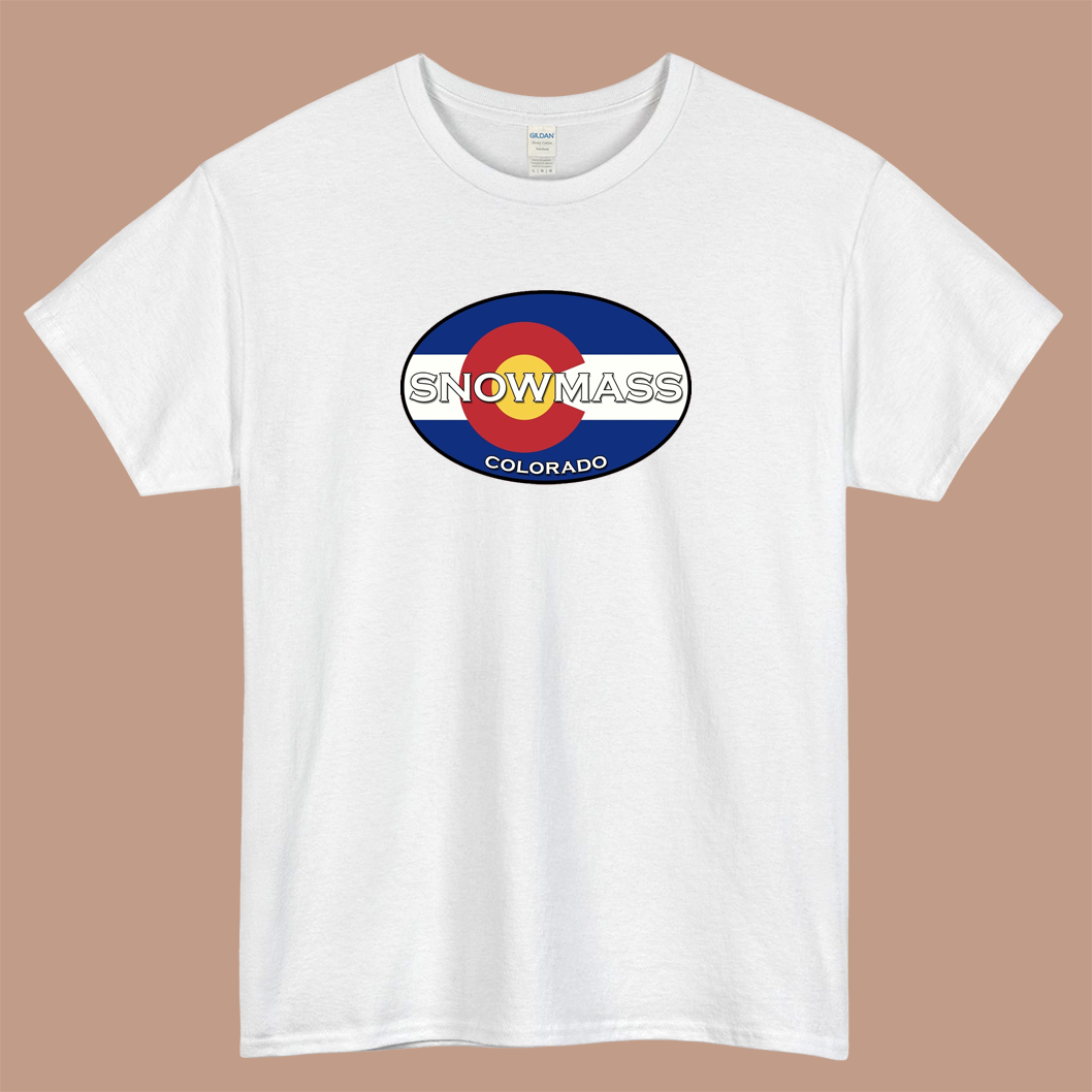 Snowmass Village - Apsen Colorado Logo Mens Unisex Short Sleeve T-Shirt Size S-3XL - P