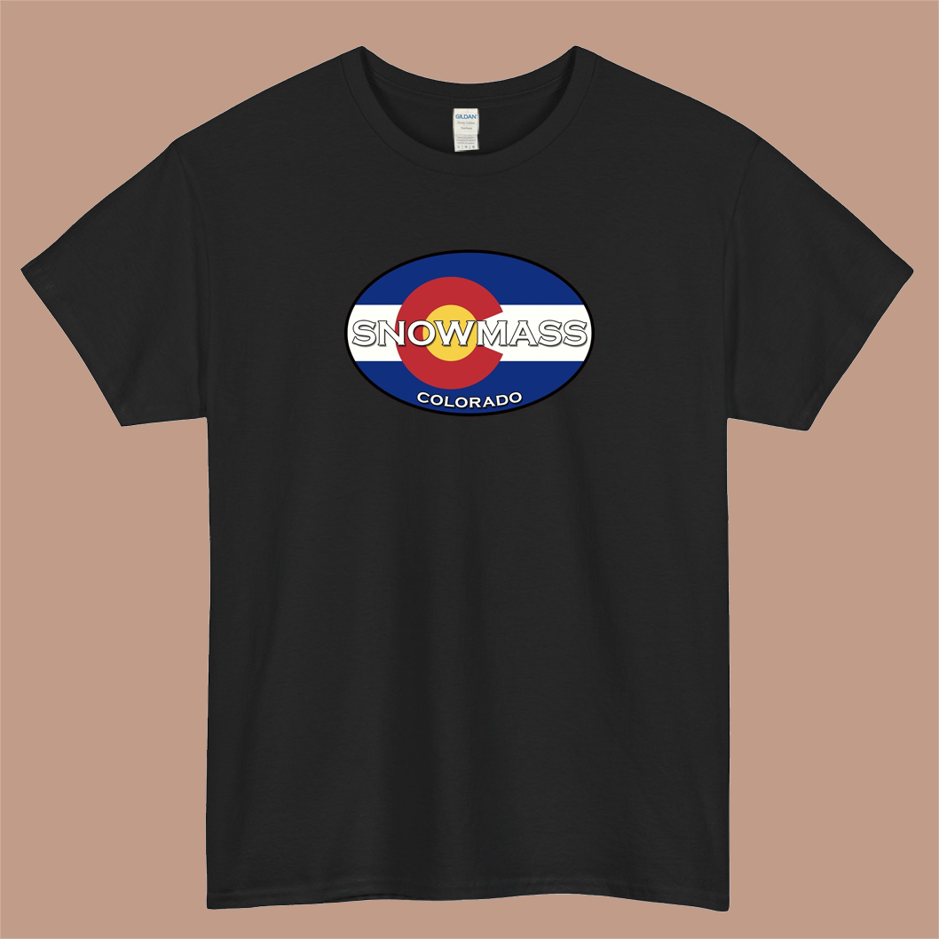 Snowmass Village - Apsen Colorado Logo Mens Unisex Short Sleeve T-Shirt Size S-3XL - P