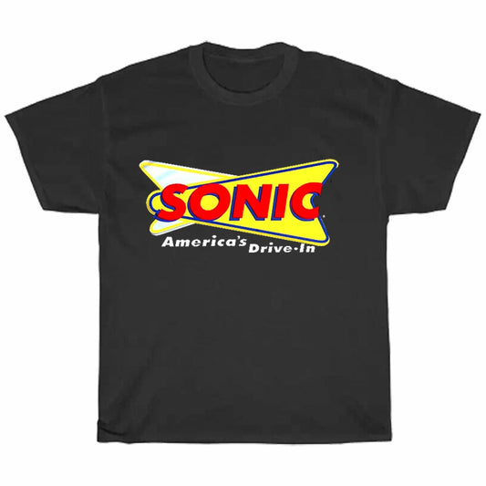 Sonic Drive-In Fast food Logo Men's Unisex T Shirt Size S to 3XL