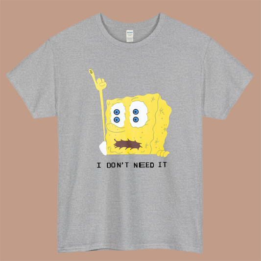 SpongeBob SquarePants Cactus Plant Logo Mens Unisex Short Sleeve Gray T-Shirt Size S-3XL
