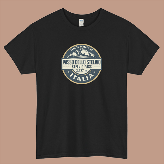 Stelvio Pass Italy Logo Mens Unisex Short Sleeve T-Shirt Size S-3XL - P