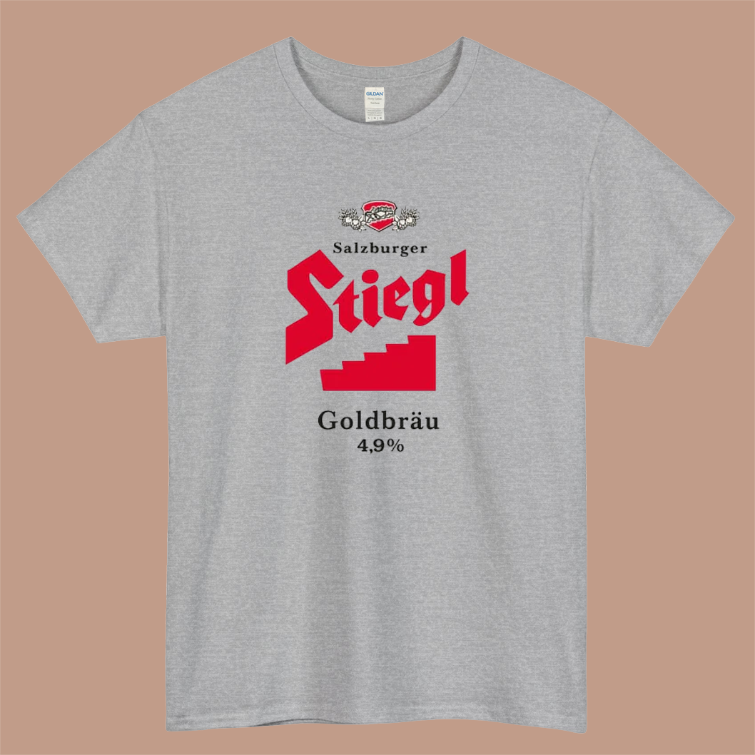 Stiegl - Goldbrau Pale Lager Logo Mens Unisex Short Sleeve T-Shirt Size S-3XL - P