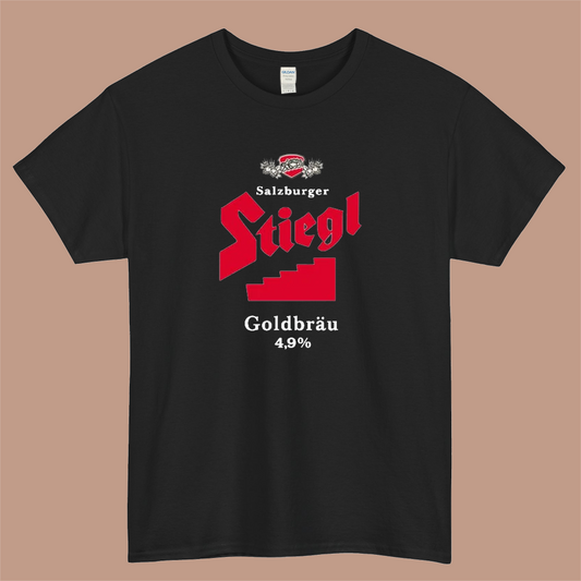 Stiegl - Goldbrau Pale Lager Logo Mens Unisex Short Sleeve T-Shirt Size S-3XL - P