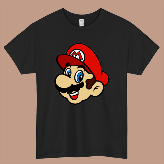 Super Mario Bros Logo Mens Unisex Short Sleeve Black T-Shirt Size S-3XL