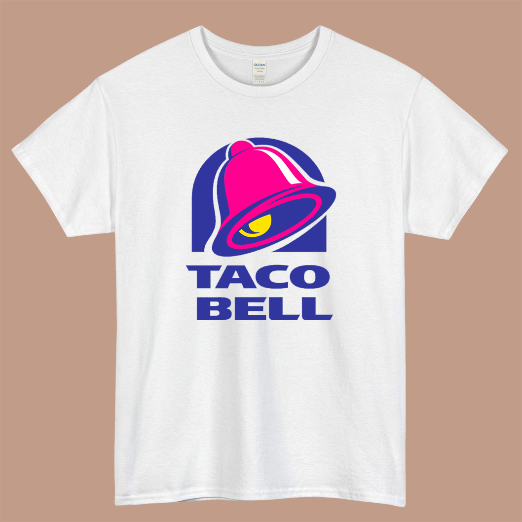 TACO BELL Logo Mens Unisex Short Sleeve White T-Shirt Size S-3XL