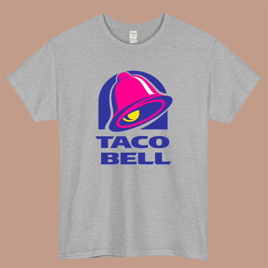 TACO BELL Logo Mens Unisex Short Sleeve Gray T-Shirt Size S-3XL