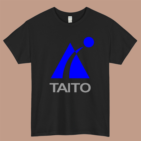 TAITO Logo Mens Unisex Short Sleeve Black T-Shirt Size S-3XL