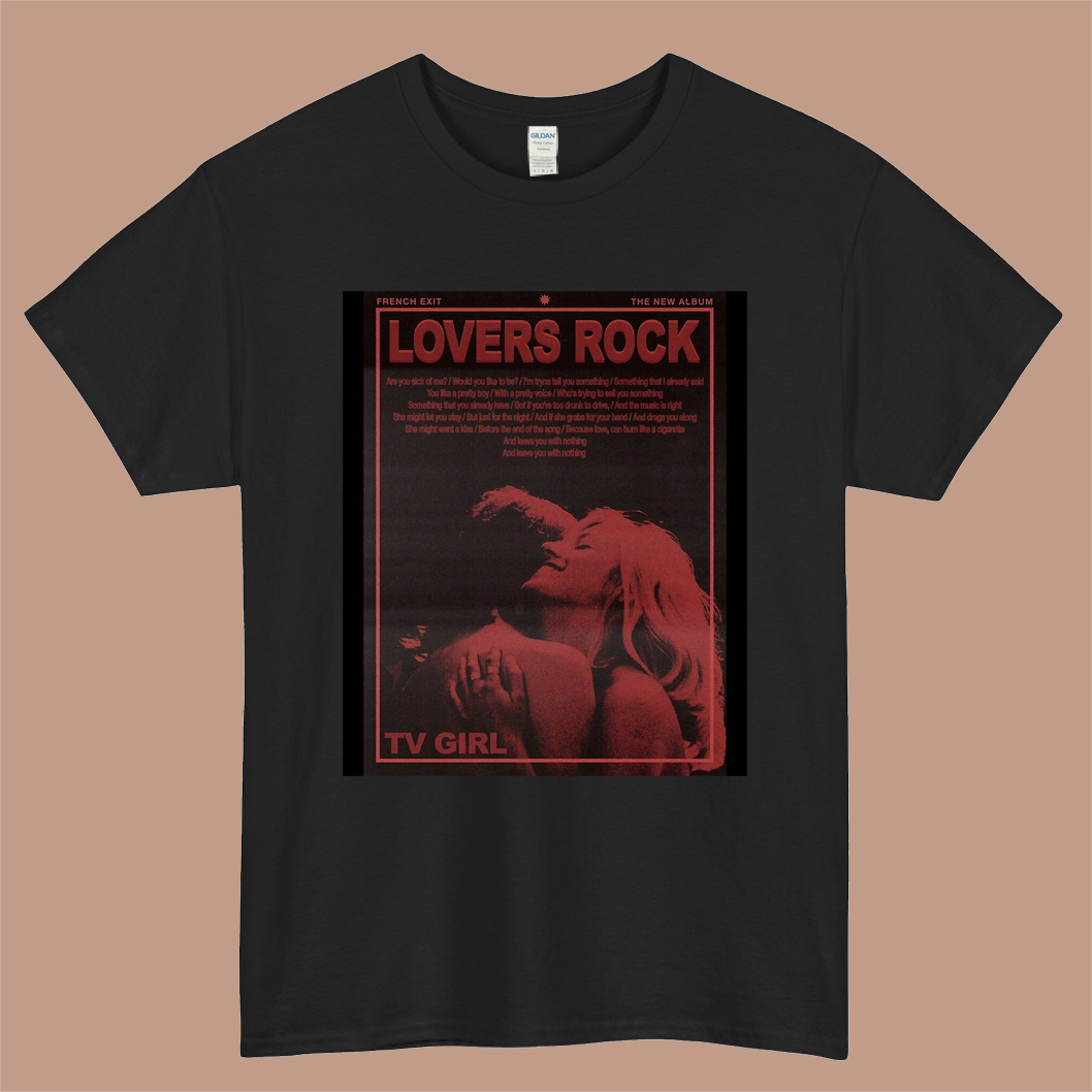 TV Girl Lovers Rock Poster Logo Mens Unisex Short Sleeve Black T-Shirt Size S-3XL