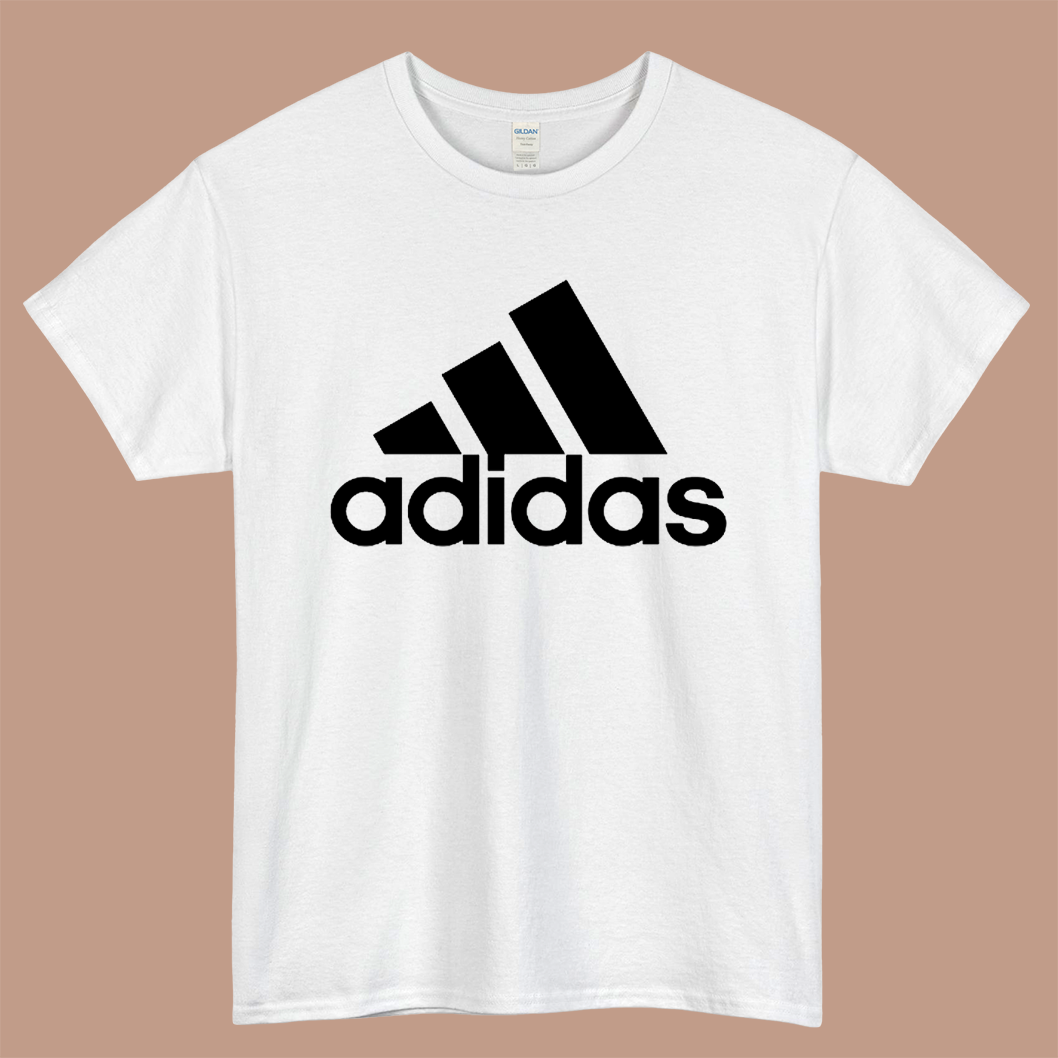 The Adidas Logo Mens Unisex Short Sleeve White T-Shirt Size S-3XL