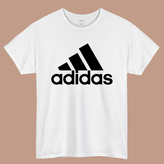 The Adidas Logo Mens Unisex Short Sleeve White T-Shirt Size S-3XL