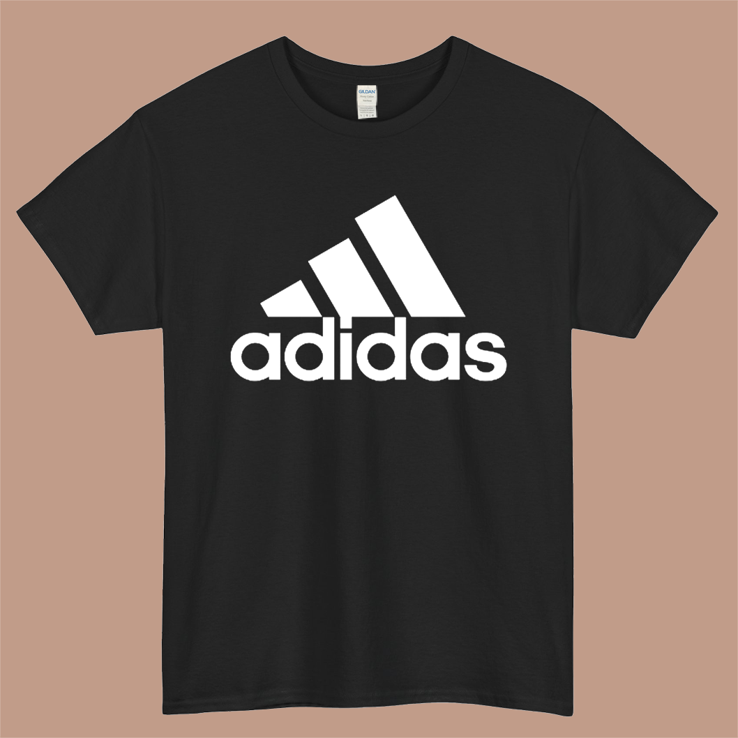 The Adidas Logo Mens Unisex Short Sleeve Black T-Shirt Size S-3XL
