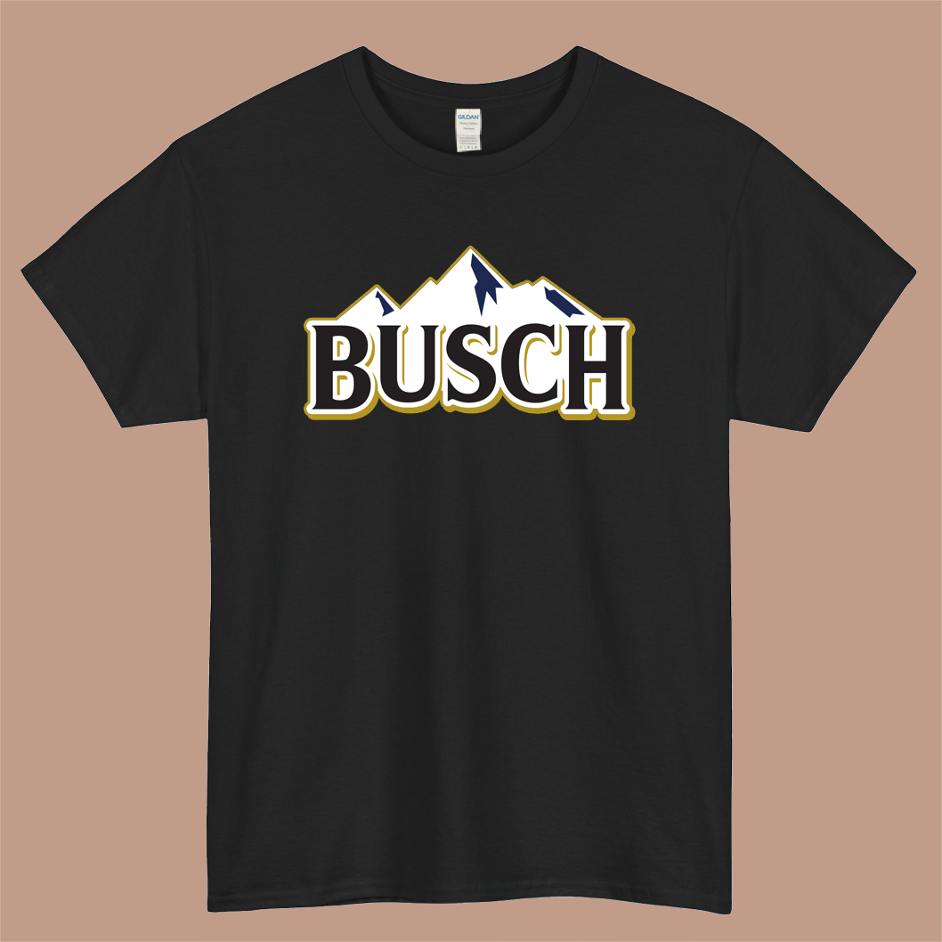 The BUSCH Beer Logo Mens Unisex Short Sleeve Black T-Shirt Size S-3XL