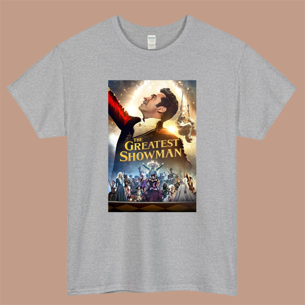 The Greatest Showman movie Logo Mens Unisex Short Sleeve Gray T-Shirt Size S-3XL