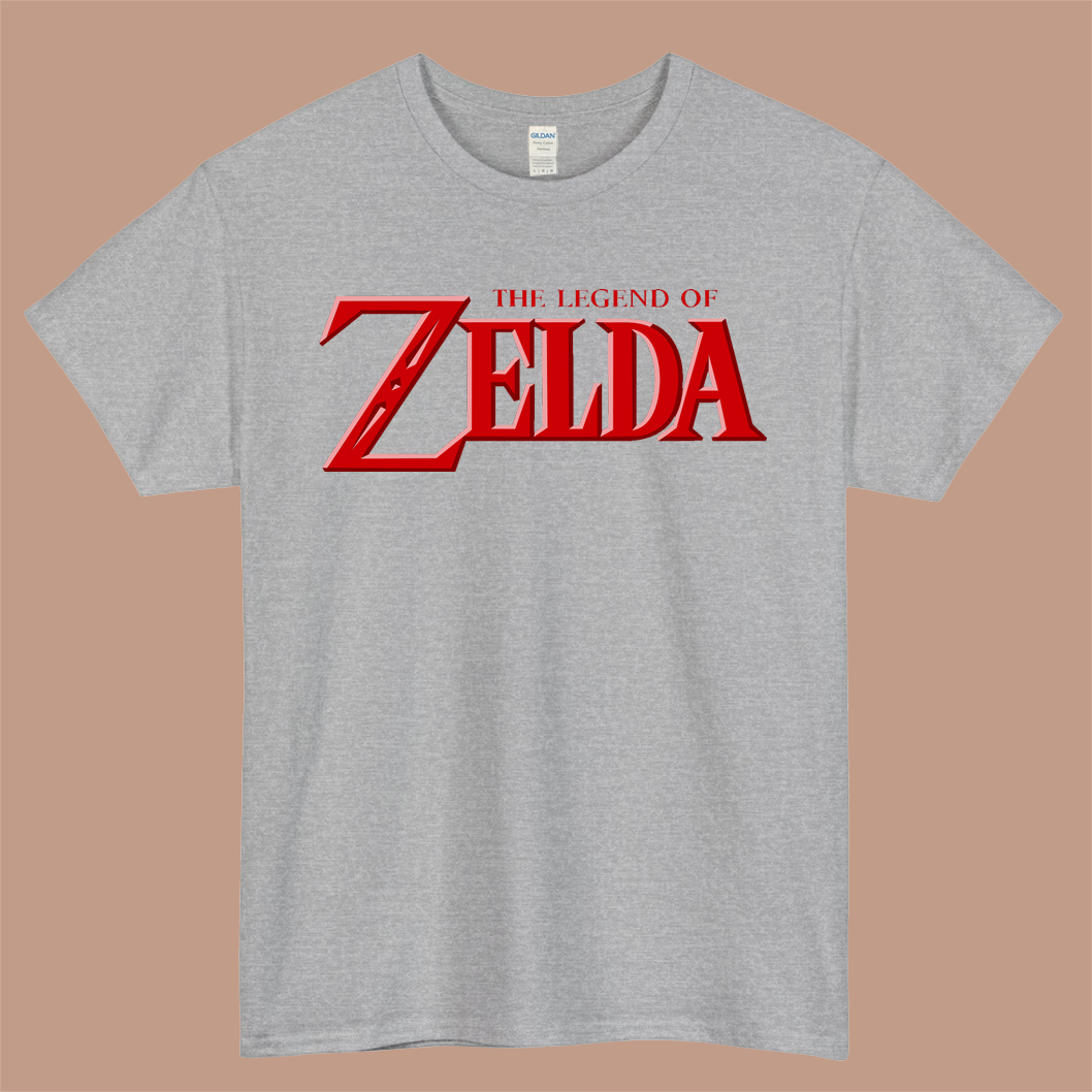 The Legend Of Zelda Logo Mens Unisex Short Sleeve Gray T-Shirt Size S-3XL