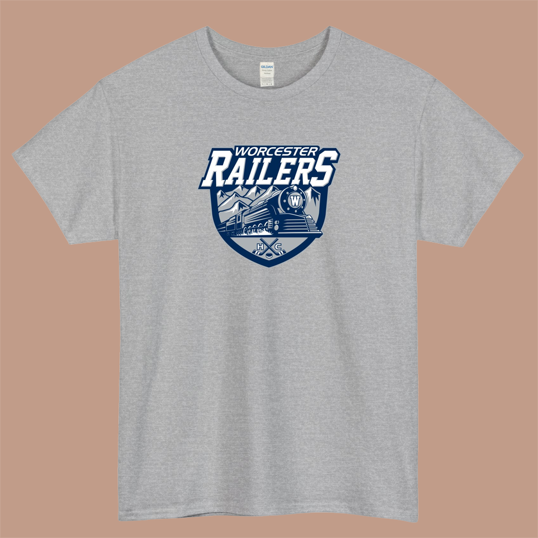 The Worcester Railers Logo Mens Unisex Short Sleeve T-Shirt Size S-3XL - P