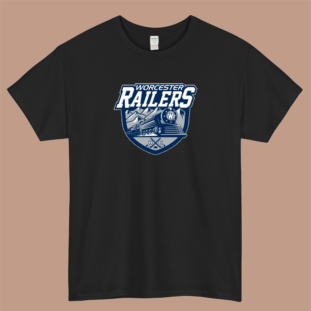 The Worcester Railers Logo Mens Unisex Short Sleeve T-Shirt Size S-3XL - P