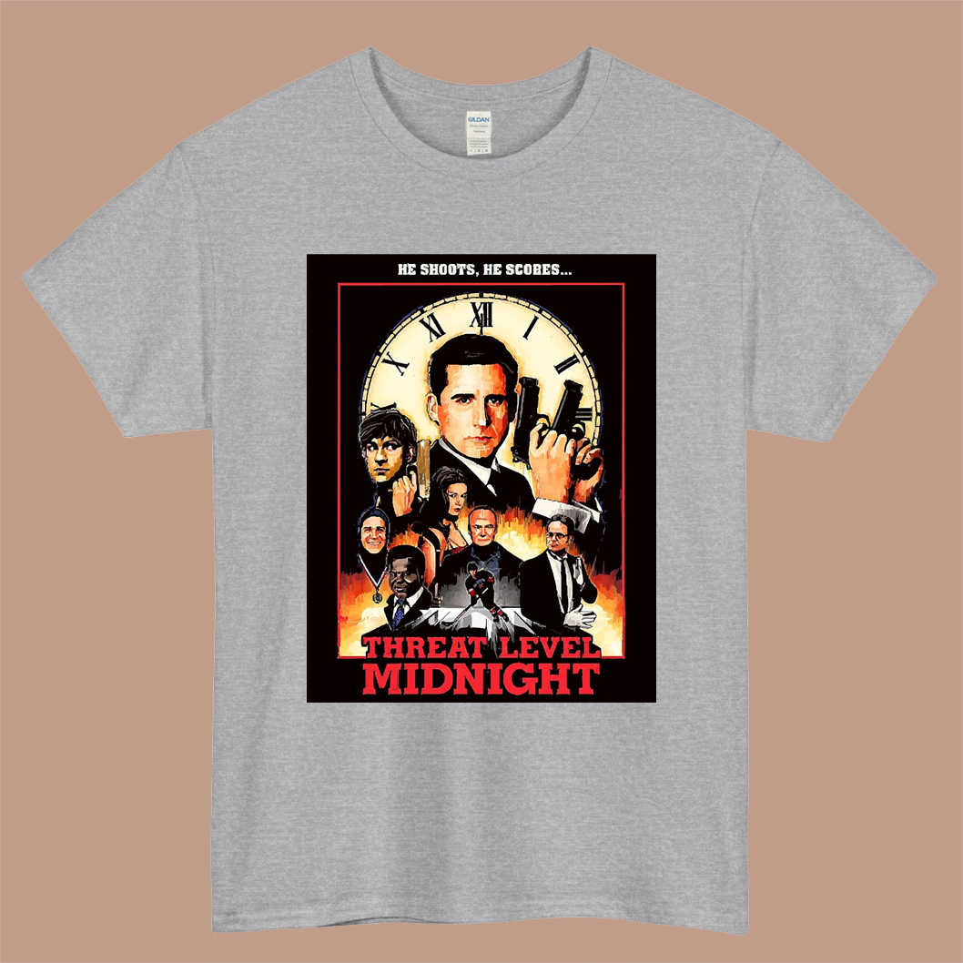 Threat Level Midnight Poster Logo Mens Unisex Short Sleeve Gray T-Shirt Size S-3XL