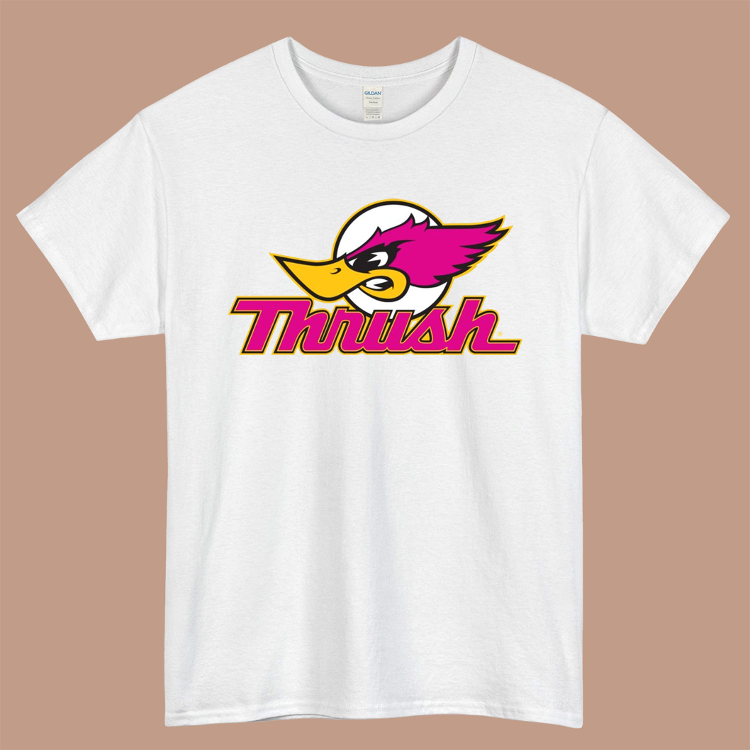 Thrush Racing Logo Mens Unisex Short Sleeve White T-Shirt Size S-3XL