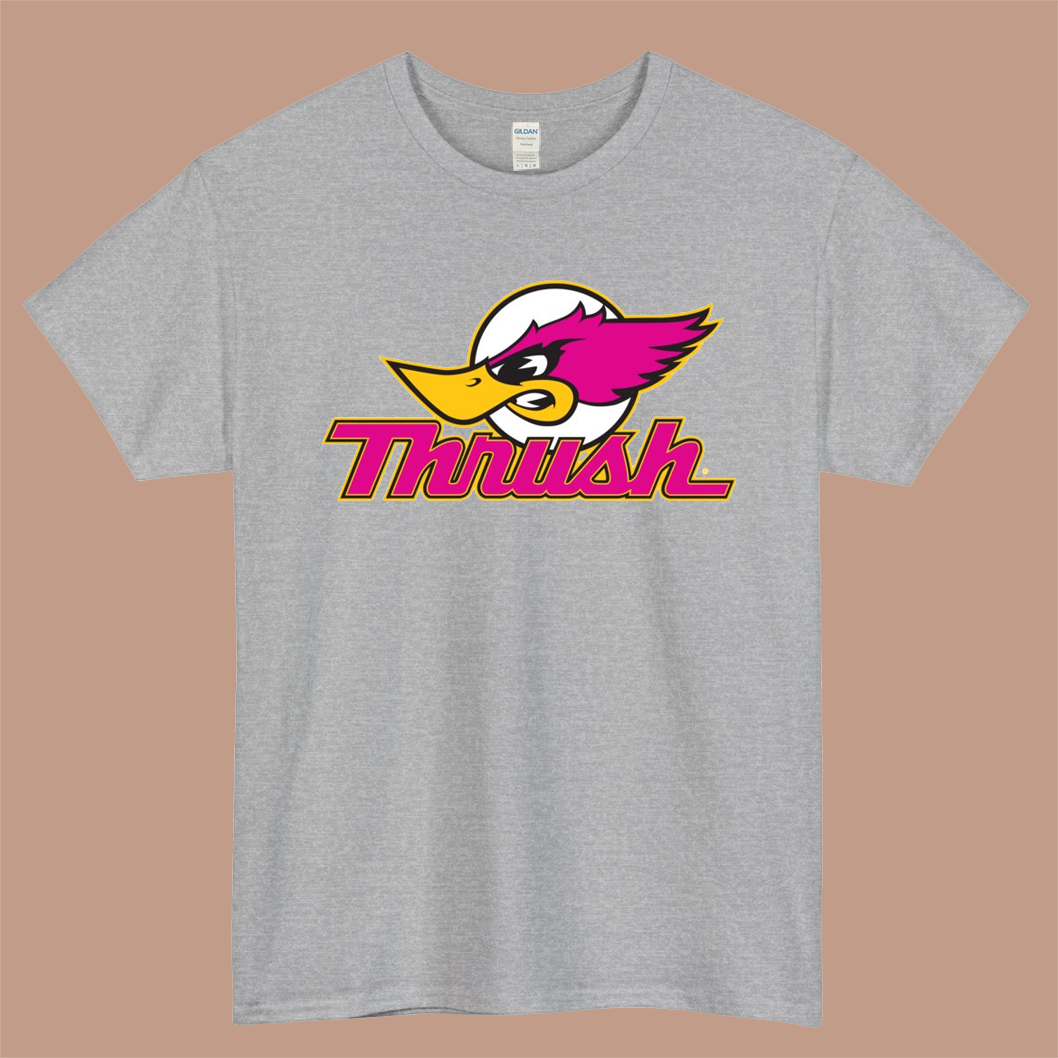 Thrush Racing Logo Mens Unisex Short Sleeve Gray T-Shirt Size S-3XL
