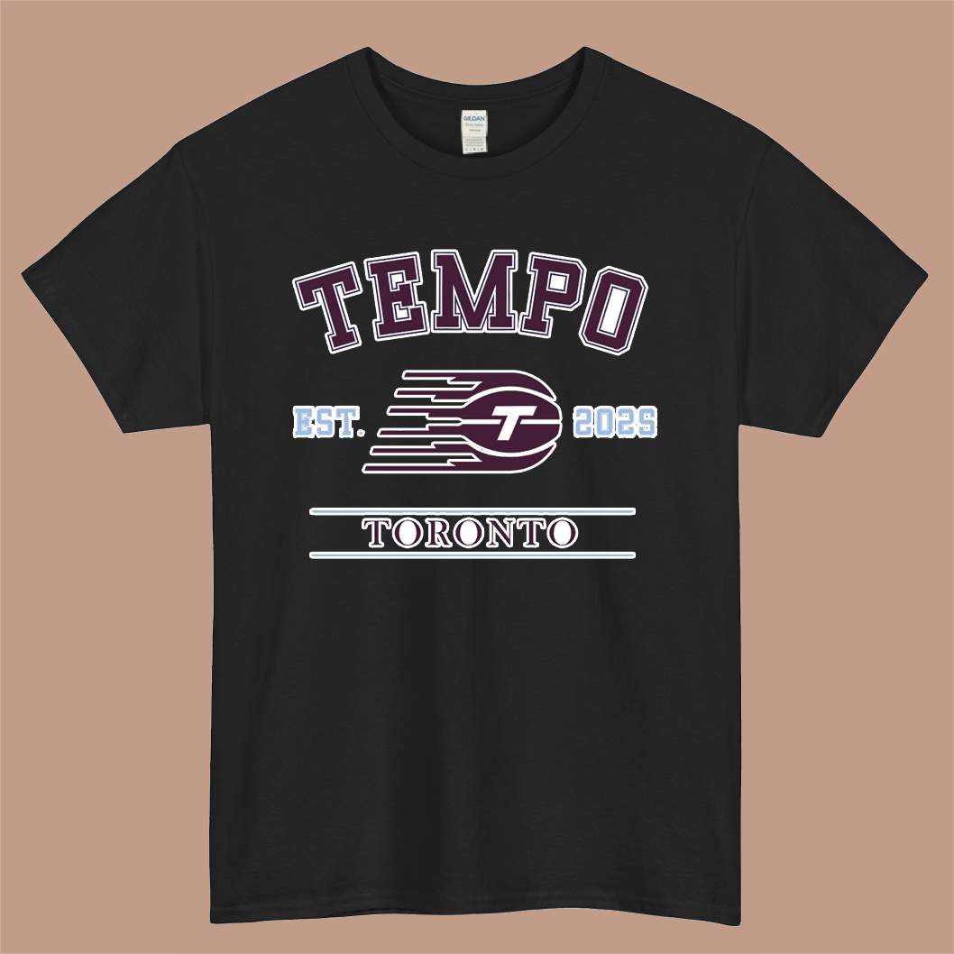 Toronto Tempo WNBA Logo Mens Unisex Short Sleeve Black T-Shirt Size S-3XL