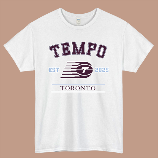 Toronto Tempo WNBA Logo Mens Unisex Short Sleeve White T-Shirt Size S-3XL