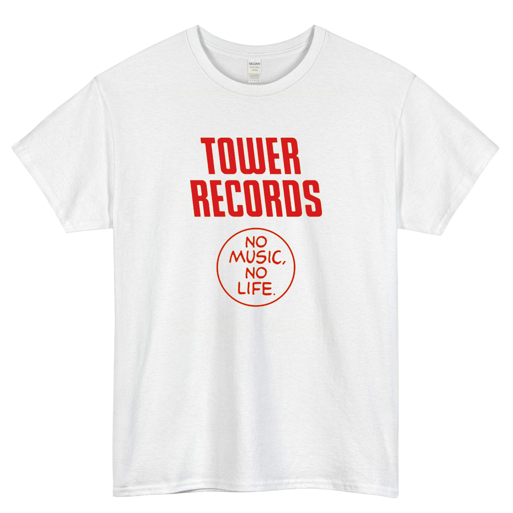 Tower Records No Music No Life Logo Mens Unisex Short Sleeve T-Shirt Size S-3XL - P