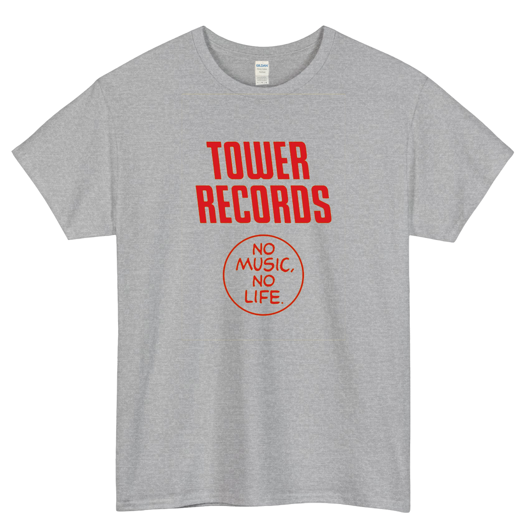 Tower Records No Music No Life Logo Mens Unisex Short Sleeve T-Shirt Size S-3XL - P
