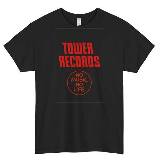 Tower Records No Music No Life Logo Mens Unisex Short Sleeve T-Shirt Size S-3XL - P