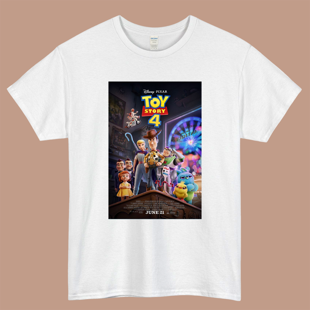 Toy Story 4 Movie Logo Mens Unisex Short Sleeve White T-Shirt Size S-3XL