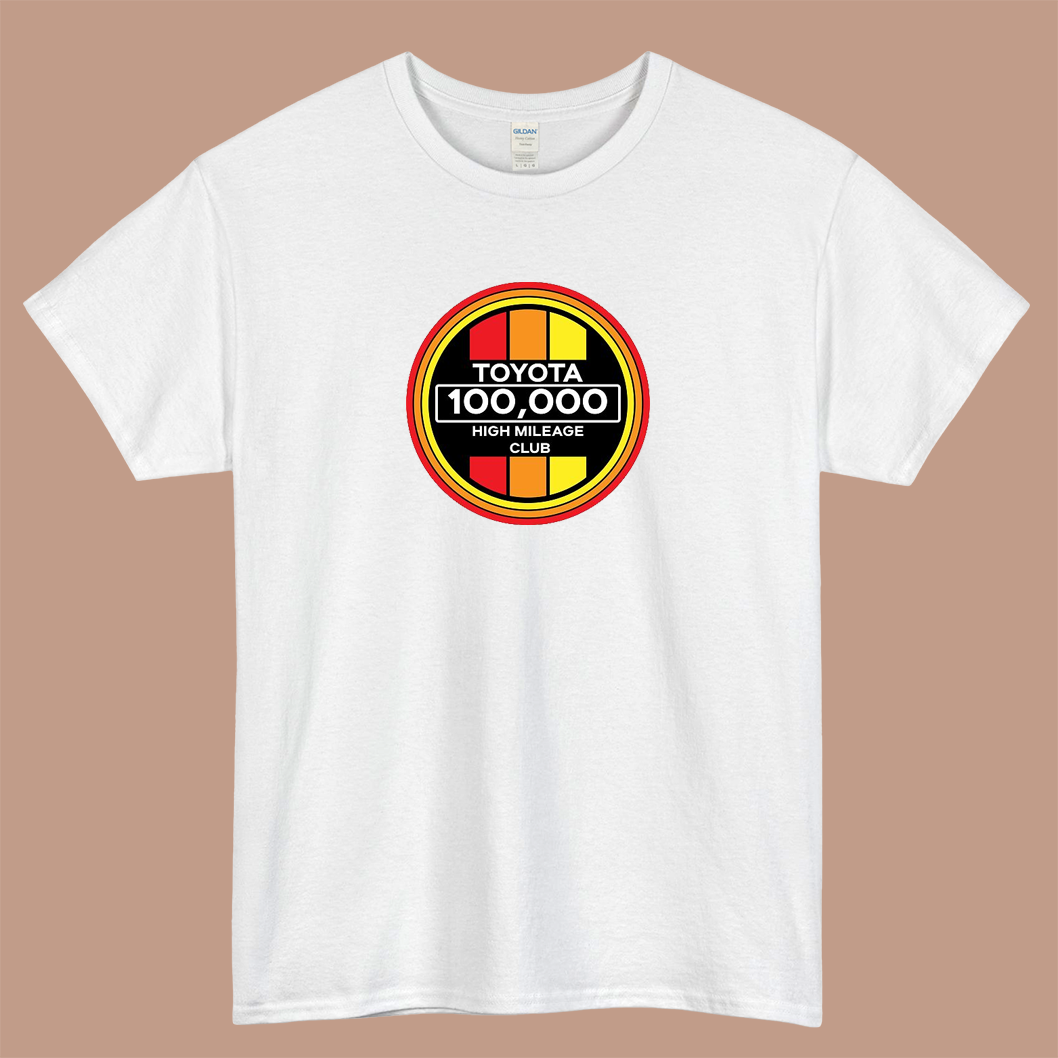 Toyota 100,000 High Mileage Logo Mens Unisex Short Sleeve T-Shirt Size S-3XL