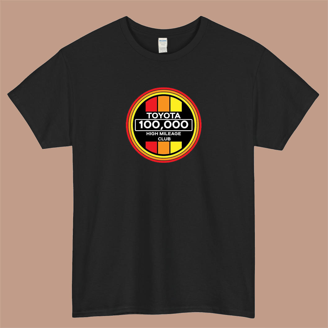 Toyota 100,000 High Mileage Logo Mens Unisex Short Sleeve T-Shirt Size S-3XL