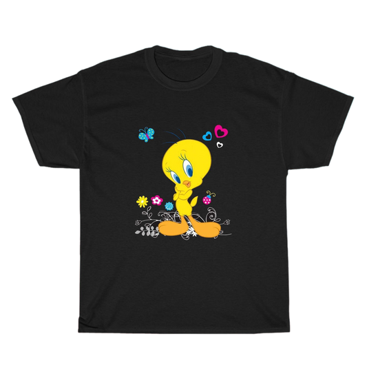 Tweety Bird Yellow Logo Men's Unisex T Shirt Size S to 3XL
