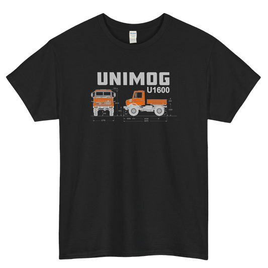 Unimog U1600 specifications orange logo short sleeve men's t shirt S-3XL