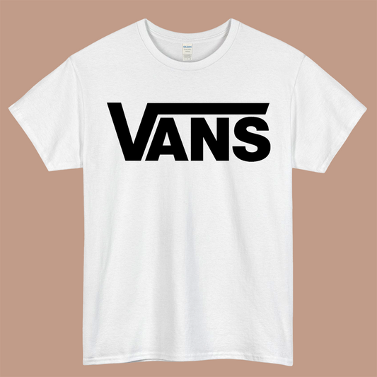 Vans Logo Mens Unisex Short Sleeve White T-Shirt Size S-3XL