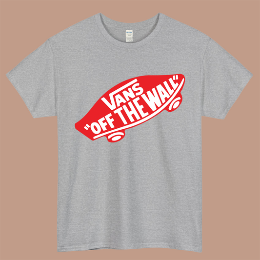 Vans Off The Wall Logo Mens Unisex Short Sleeve Gray T-Shirt Size S-3XL