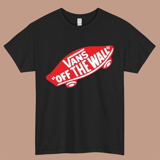 Vans Off The Wall Logo Mens Unisex Short Sleeve Black T-Shirt Size S-3XL