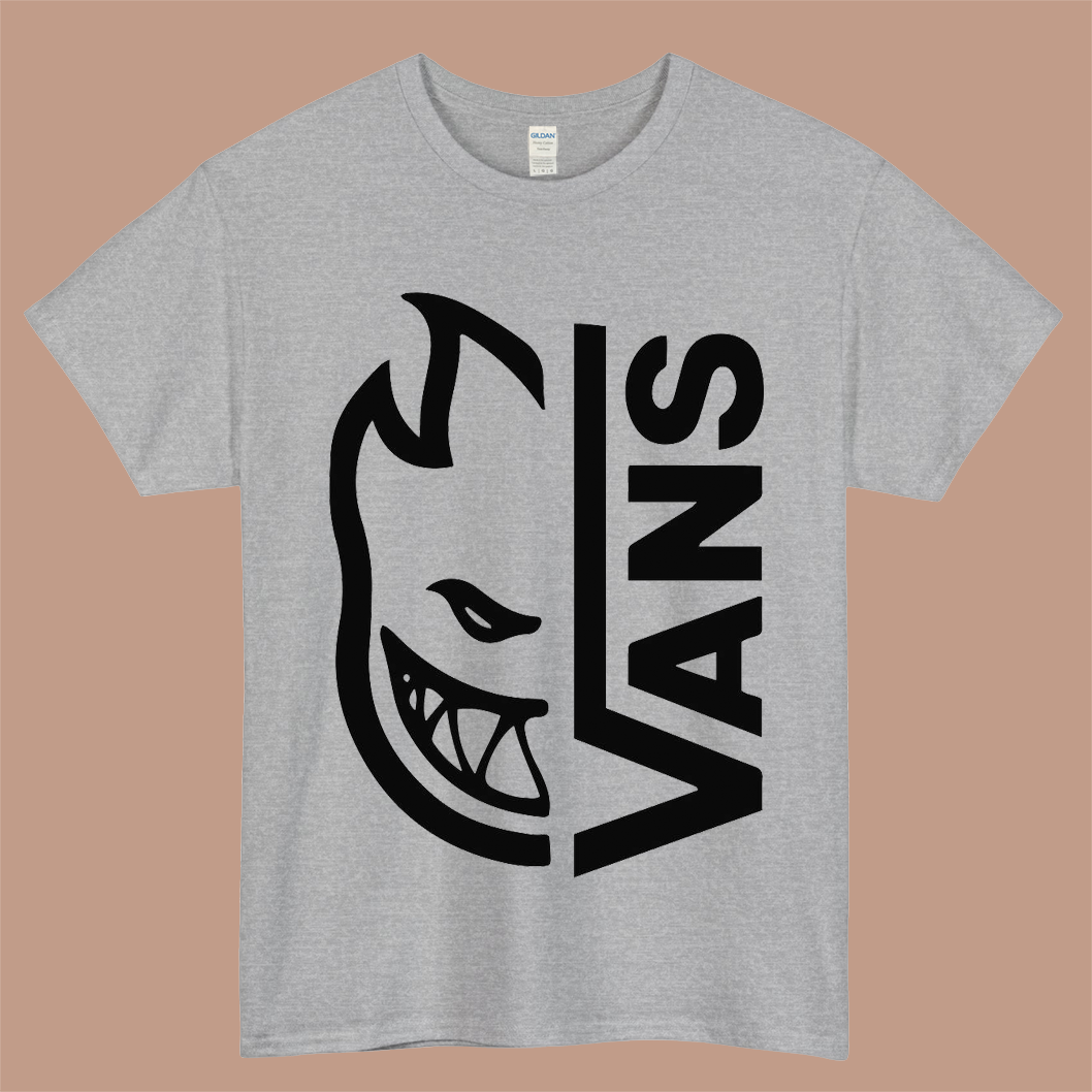 Vans Sneakers Skate Logo Mens Unisex Short Sleeve Gray T-Shirt Size S-3XL