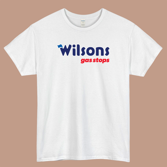 WILSON Gas Stop Logo Mens Unisex Short Sleeve White T-Shirt Size S-3XL